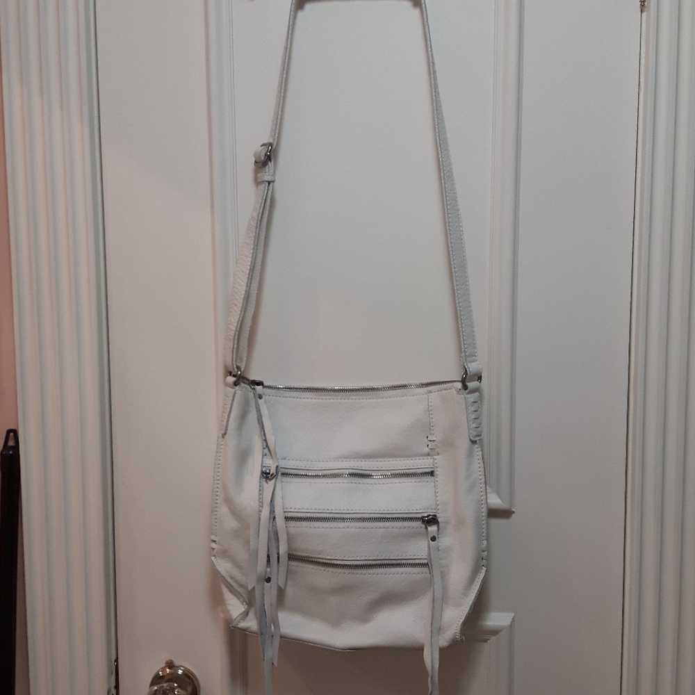 Genuine White leather lucky brand crossbody purse